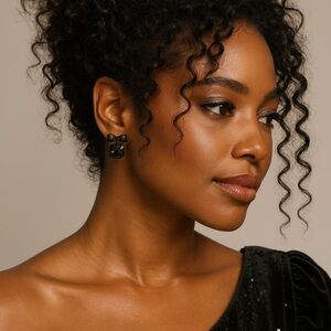 Chic Black Bow Earrings